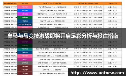 皇马与马竞技激战即将开启足彩分析与投注指南